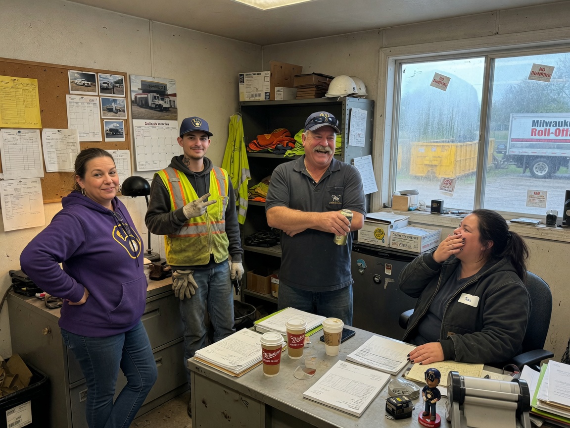 The Milwaukee Dumpster Rental Pros team at work in Milwaukee